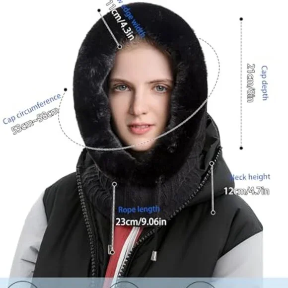 Windproof Fleece Balaclava Ski Mask Scarf Set One Size Adjustable